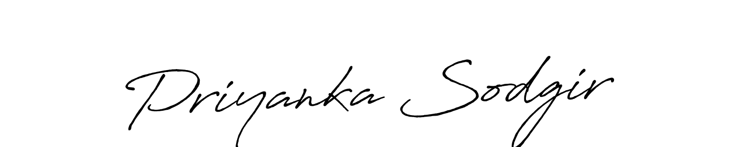 How to make Priyanka Sodgir name signature. Use Antro_Vectra_Bolder style for creating short signs online. This is the latest handwritten sign. Priyanka Sodgir signature style 7 images and pictures png