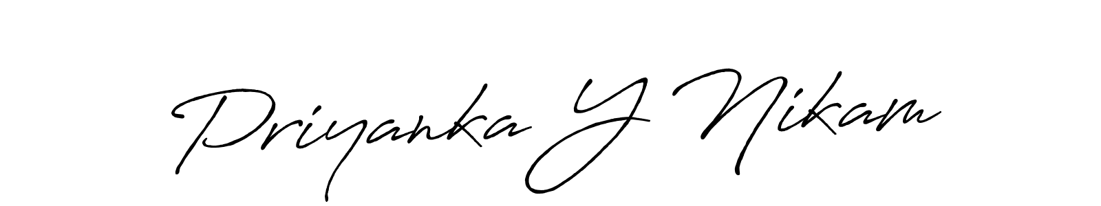 Make a short Priyanka Y Nikam signature style. Manage your documents anywhere anytime using Antro_Vectra_Bolder. Create and add eSignatures, submit forms, share and send files easily. Priyanka Y Nikam signature style 7 images and pictures png