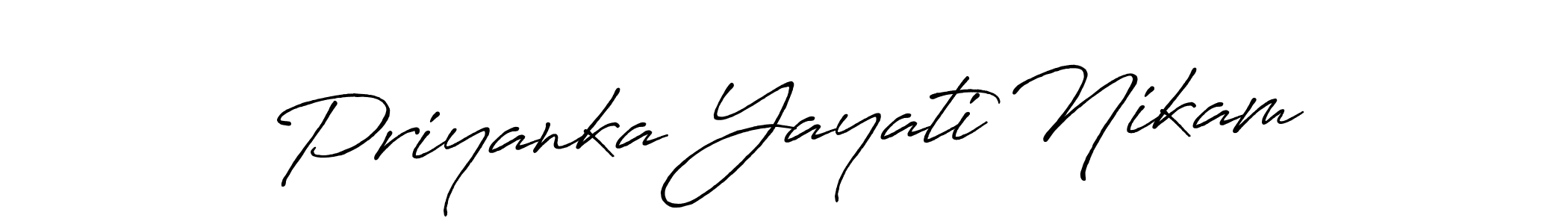 Make a beautiful signature design for name Priyanka Yayati Nikam. Use this online signature maker to create a handwritten signature for free. Priyanka Yayati Nikam signature style 7 images and pictures png