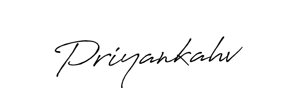 Priyankahv stylish signature style. Best Handwritten Sign (Antro_Vectra_Bolder) for my name. Handwritten Signature Collection Ideas for my name Priyankahv. Priyankahv signature style 7 images and pictures png