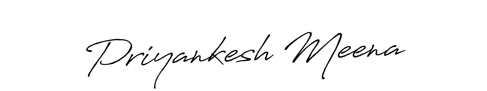Create a beautiful signature design for name Priyankesh Meena. With this signature (Antro_Vectra_Bolder) fonts, you can make a handwritten signature for free. Priyankesh Meena signature style 7 images and pictures png