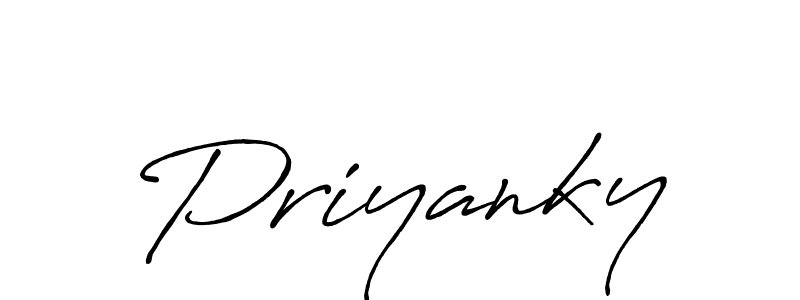 It looks lik you need a new signature style for name Priyanky. Design unique handwritten (Antro_Vectra_Bolder) signature with our free signature maker in just a few clicks. Priyanky signature style 7 images and pictures png