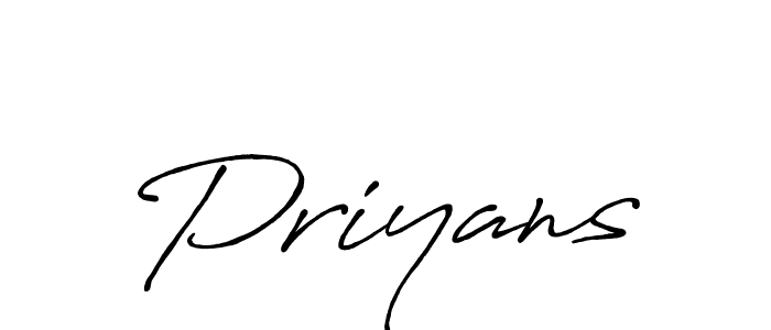 Make a beautiful signature design for name Priyans. With this signature (Antro_Vectra_Bolder) style, you can create a handwritten signature for free. Priyans signature style 7 images and pictures png