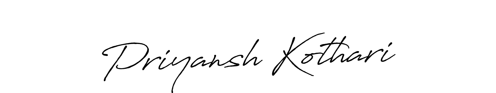 Use a signature maker to create a handwritten signature online. With this signature software, you can design (Antro_Vectra_Bolder) your own signature for name Priyansh Kothari. Priyansh Kothari signature style 7 images and pictures png