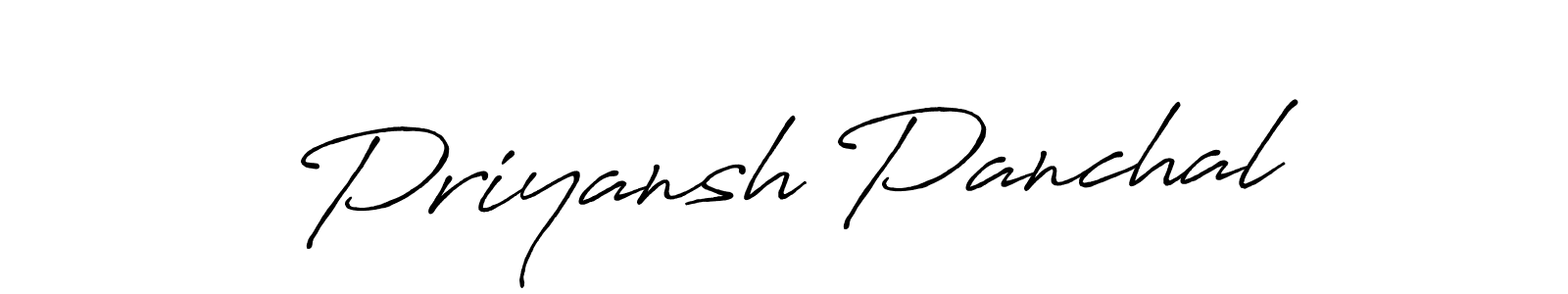 How to make Priyansh Panchal name signature. Use Antro_Vectra_Bolder style for creating short signs online. This is the latest handwritten sign. Priyansh Panchal signature style 7 images and pictures png