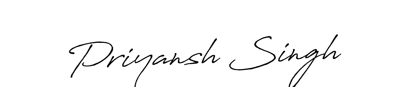 Make a beautiful signature design for name Priyansh Singh. With this signature (Antro_Vectra_Bolder) style, you can create a handwritten signature for free. Priyansh Singh signature style 7 images and pictures png