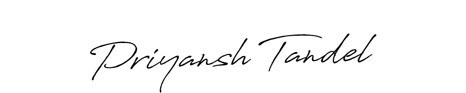 The best way (Antro_Vectra_Bolder) to make a short signature is to pick only two or three words in your name. The name Priyansh Tandel include a total of six letters. For converting this name. Priyansh Tandel signature style 7 images and pictures png