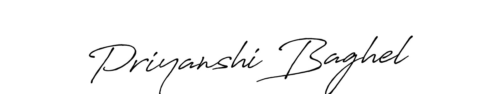 How to make Priyanshi Baghel name signature. Use Antro_Vectra_Bolder style for creating short signs online. This is the latest handwritten sign. Priyanshi Baghel signature style 7 images and pictures png