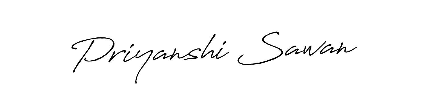 Also we have Priyanshi Sawan name is the best signature style. Create professional handwritten signature collection using Antro_Vectra_Bolder autograph style. Priyanshi Sawan signature style 7 images and pictures png