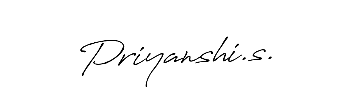 Design your own signature with our free online signature maker. With this signature software, you can create a handwritten (Antro_Vectra_Bolder) signature for name Priyanshi.s.. Priyanshi.s. signature style 7 images and pictures png