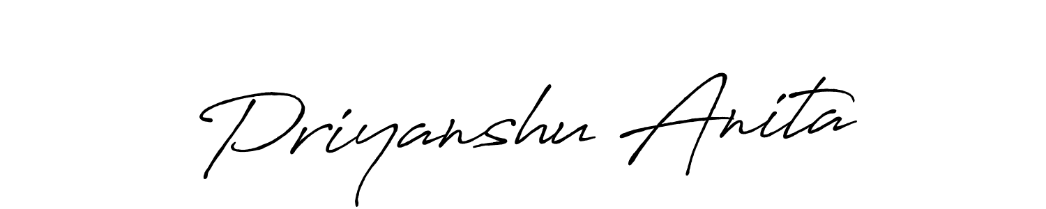 Make a beautiful signature design for name Priyanshu Anita. With this signature (Antro_Vectra_Bolder) style, you can create a handwritten signature for free. Priyanshu Anita signature style 7 images and pictures png