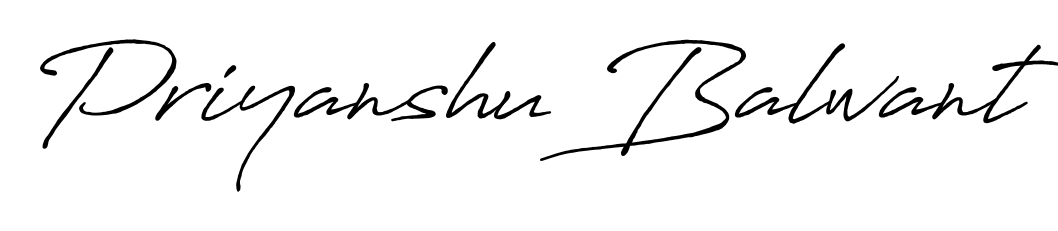 Elevate your brand with a stunning Priyanshu Balwant eSignature. The Antro_Vectra_Bolder style provides a balanced, flowing aesthetic for everyday signing. Priyanshu Balwant signature style 7 images and pictures png