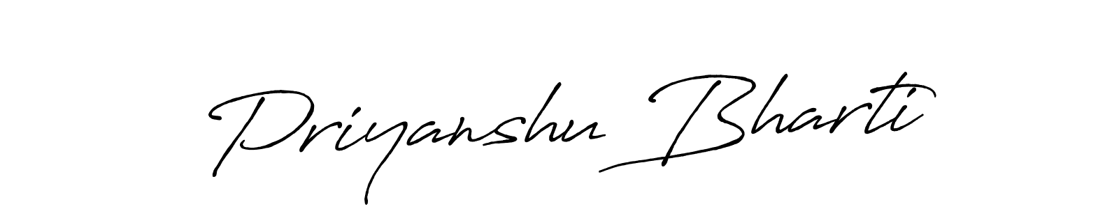 Priyanshu Bharti stylish signature style. Best Handwritten Sign (Antro_Vectra_Bolder) for my name. Handwritten Signature Collection Ideas for my name Priyanshu Bharti. Priyanshu Bharti signature style 7 images and pictures png