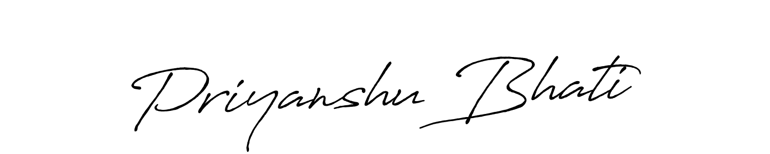 Create a beautiful signature design for name Priyanshu Bhati. With this signature (Antro_Vectra_Bolder) fonts, you can make a handwritten signature for free. Priyanshu Bhati signature style 7 images and pictures png