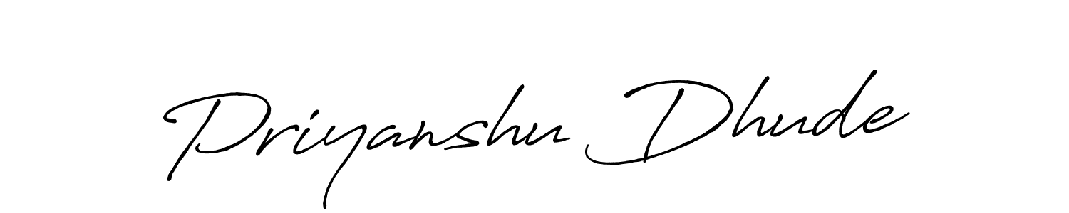 Create a beautiful signature design for name Priyanshu Dhude. With this signature (Antro_Vectra_Bolder) fonts, you can make a handwritten signature for free. Priyanshu Dhude signature style 7 images and pictures png