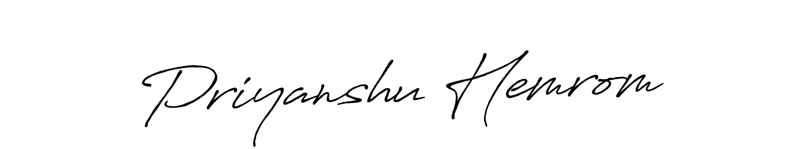 The best way (Antro_Vectra_Bolder) to make a short signature is to pick only two or three words in your name. The name Priyanshu Hemrom include a total of six letters. For converting this name. Priyanshu Hemrom signature style 7 images and pictures png