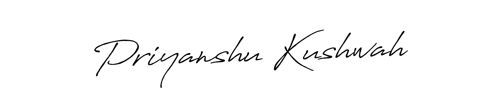 Make a beautiful signature design for name Priyanshu Kushwah. With this signature (Antro_Vectra_Bolder) style, you can create a handwritten signature for free. Priyanshu Kushwah signature style 7 images and pictures png