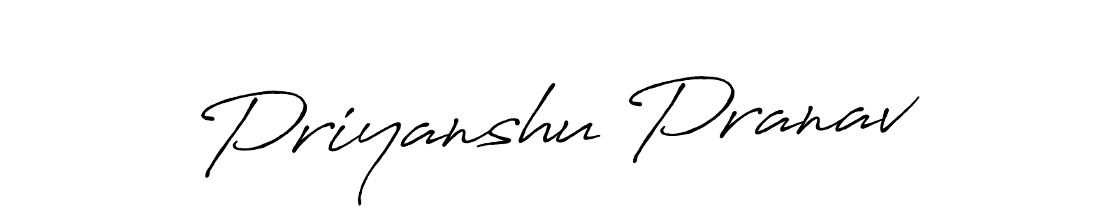 Also we have Priyanshu Pranav name is the best signature style. Create professional handwritten signature collection using Antro_Vectra_Bolder autograph style. Priyanshu Pranav signature style 7 images and pictures png
