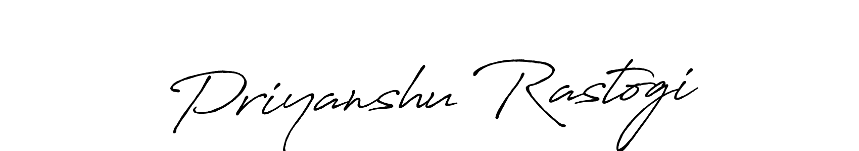 Make a beautiful signature design for name Priyanshu Rastogi. With this signature (Antro_Vectra_Bolder) style, you can create a handwritten signature for free. Priyanshu Rastogi signature style 7 images and pictures png