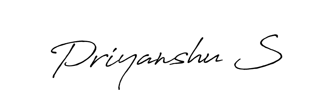 Priyanshu S stylish signature style. Best Handwritten Sign (Antro_Vectra_Bolder) for my name. Handwritten Signature Collection Ideas for my name Priyanshu S. Priyanshu S signature style 7 images and pictures png