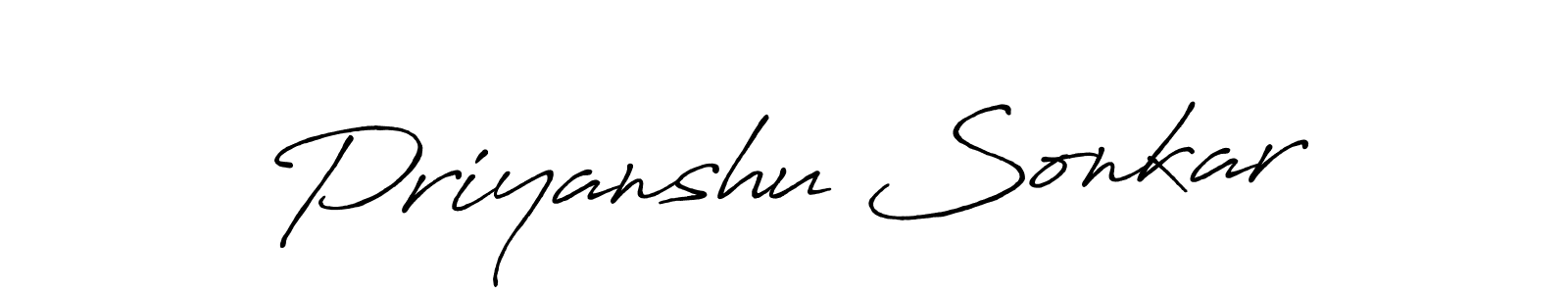 Also we have Priyanshu Sonkar name is the best signature style. Create professional handwritten signature collection using Antro_Vectra_Bolder autograph style. Priyanshu Sonkar signature style 7 images and pictures png