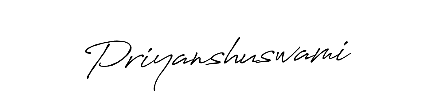Make a beautiful signature design for name Priyanshuswami. With this signature (Antro_Vectra_Bolder) style, you can create a handwritten signature for free. Priyanshuswami signature style 7 images and pictures png