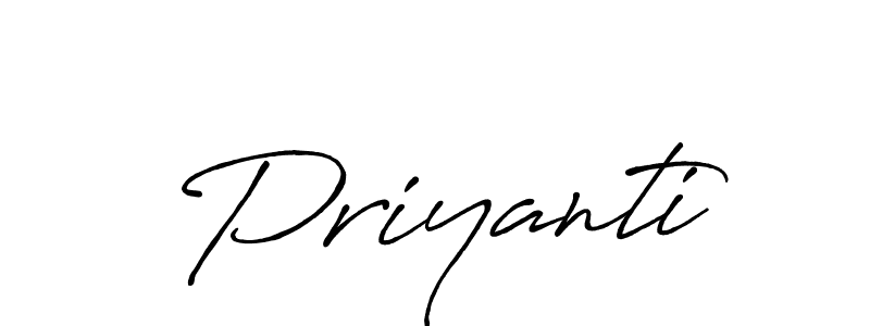 How to make Priyanti name signature. Use Antro_Vectra_Bolder style for creating short signs online. This is the latest handwritten sign. Priyanti signature style 7 images and pictures png