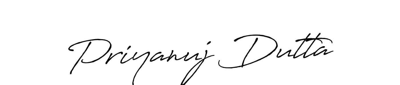 Make a beautiful signature design for name Priyanuj Dutta. With this signature (Antro_Vectra_Bolder) style, you can create a handwritten signature for free. Priyanuj Dutta signature style 7 images and pictures png