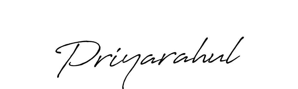 How to make Priyarahul name signature. Use Antro_Vectra_Bolder style for creating short signs online. This is the latest handwritten sign. Priyarahul signature style 7 images and pictures png