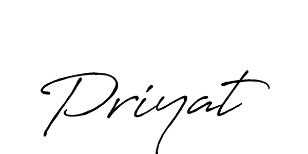 How to make Priyat name signature. Use Antro_Vectra_Bolder style for creating short signs online. This is the latest handwritten sign. Priyat signature style 7 images and pictures png
