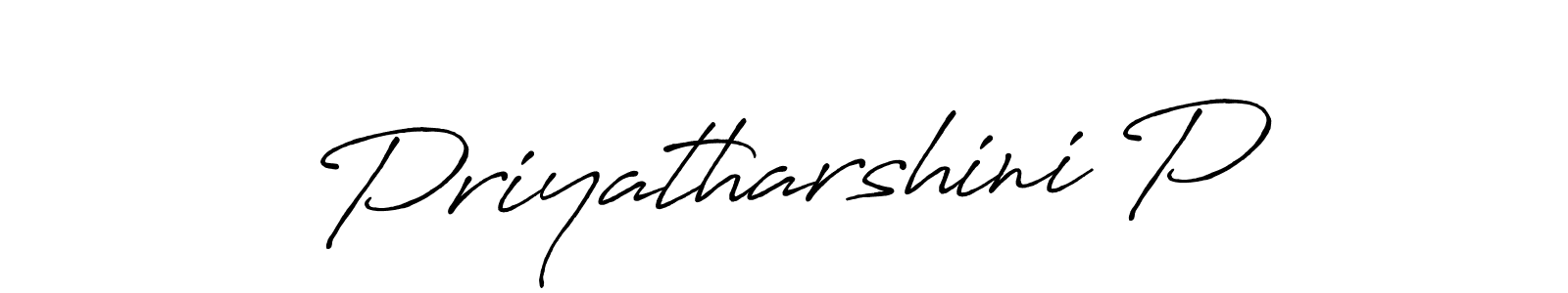 Use a signature maker to create a handwritten signature online. With this signature software, you can design (Antro_Vectra_Bolder) your own signature for name Priyatharshini P. Priyatharshini P signature style 7 images and pictures png