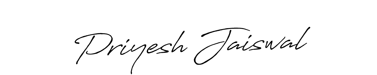 Use a signature maker to create a handwritten signature online. With this signature software, you can design (Antro_Vectra_Bolder) your own signature for name Priyesh Jaiswal. Priyesh Jaiswal signature style 7 images and pictures png
