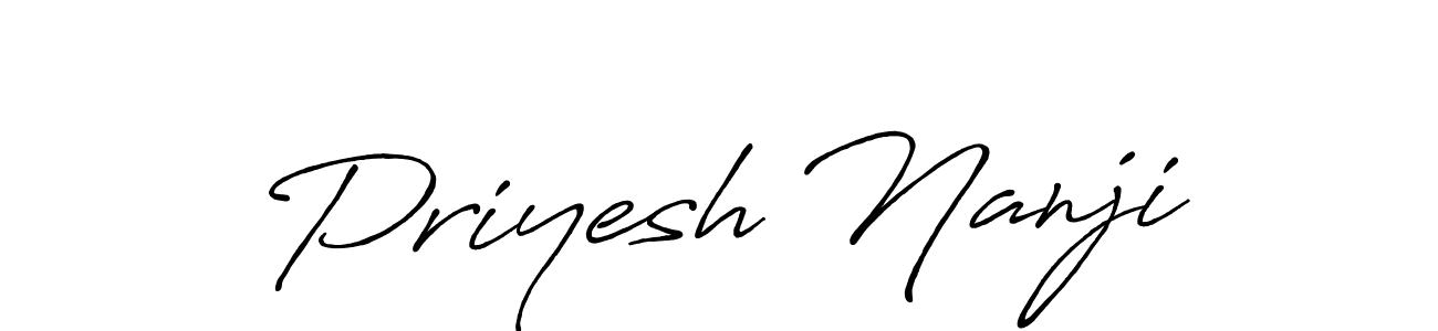 Use a signature maker to create a handwritten signature online. With this signature software, you can design (Antro_Vectra_Bolder) your own signature for name Priyesh Nanji. Priyesh Nanji signature style 7 images and pictures png