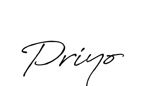 How to make Priyo signature? Antro_Vectra_Bolder is a professional autograph style. Create handwritten signature for Priyo name. Priyo signature style 7 images and pictures png