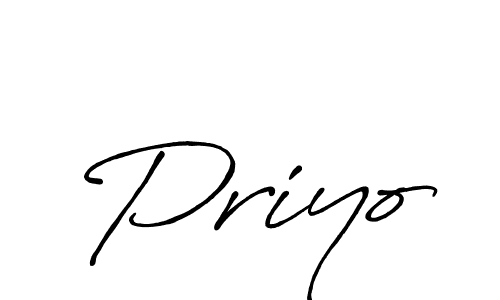 How to make Priyo signature? Antro_Vectra_Bolder is a professional autograph style. Create handwritten signature for Priyo name. Priyo signature style 7 images and pictures png