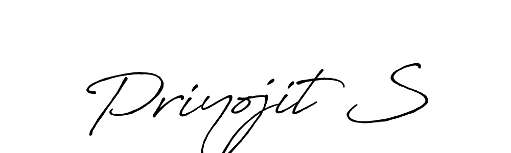 Also we have Priyojit S name is the best signature style. Create professional handwritten signature collection using Antro_Vectra_Bolder autograph style. Priyojit S signature style 7 images and pictures png