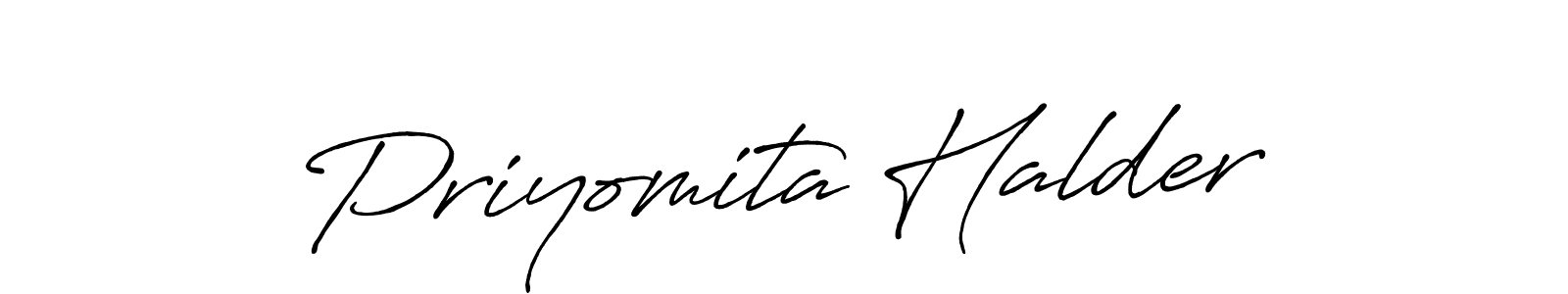 Make a beautiful signature design for name Priyomita Halder. With this signature (Antro_Vectra_Bolder) style, you can create a handwritten signature for free. Priyomita Halder signature style 7 images and pictures png