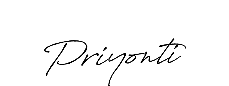 How to make Priyonti signature? Antro_Vectra_Bolder is a professional autograph style. Create handwritten signature for Priyonti name. Priyonti signature style 7 images and pictures png