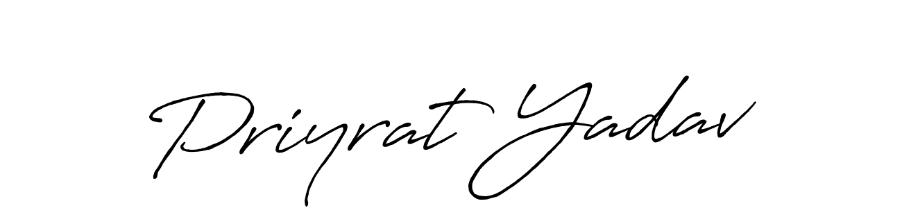 Make a beautiful signature design for name Priyrat Yadav. With this signature (Antro_Vectra_Bolder) style, you can create a handwritten signature for free. Priyrat Yadav signature style 7 images and pictures png