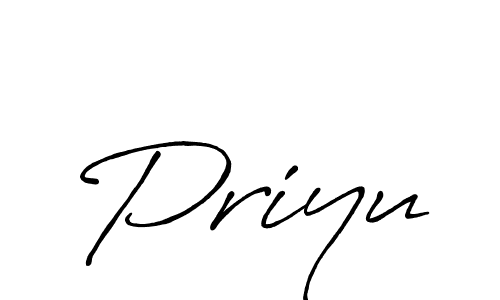 How to make Priyu signature? Antro_Vectra_Bolder is a professional autograph style. Create handwritten signature for Priyu name. Priyu signature style 7 images and pictures png