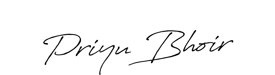 Make a beautiful signature design for name Priyu Bhoir. With this signature (Antro_Vectra_Bolder) style, you can create a handwritten signature for free. Priyu Bhoir signature style 7 images and pictures png