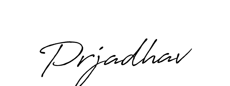 How to make Prjadhav name signature. Use Antro_Vectra_Bolder style for creating short signs online. This is the latest handwritten sign. Prjadhav signature style 7 images and pictures png