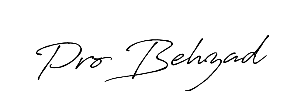 Create a beautiful signature design for name Pro Behzad. With this signature (Antro_Vectra_Bolder) fonts, you can make a handwritten signature for free. Pro Behzad signature style 7 images and pictures png