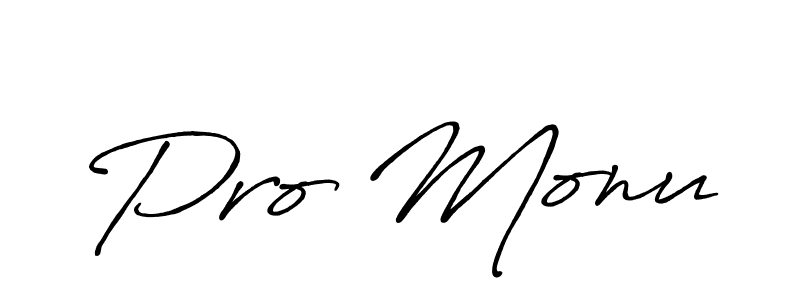 How to make Pro Monu name signature. Use Antro_Vectra_Bolder style for creating short signs online. This is the latest handwritten sign. Pro Monu signature style 7 images and pictures png