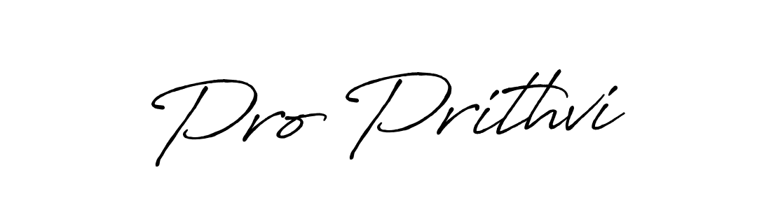 How to make Pro Prithvi name signature. Use Antro_Vectra_Bolder style for creating short signs online. This is the latest handwritten sign. Pro Prithvi signature style 7 images and pictures png