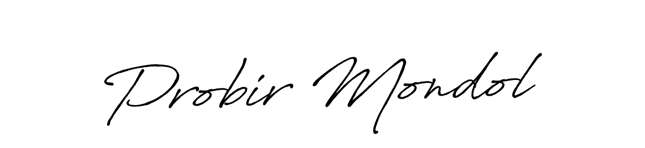 Use a signature maker to create a handwritten signature online. With this signature software, you can design (Antro_Vectra_Bolder) your own signature for name Probir Mondol. Probir Mondol signature style 7 images and pictures png