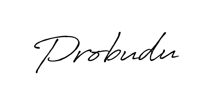 How to make Probudu name signature. Use Antro_Vectra_Bolder style for creating short signs online. This is the latest handwritten sign. Probudu signature style 7 images and pictures png