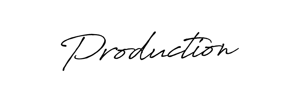 Use a signature maker to create a handwritten signature online. With this signature software, you can design (Antro_Vectra_Bolder) your own signature for name Production. Production signature style 7 images and pictures png