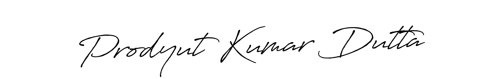 How to make Prodyut Kumar Dutta name signature. Use Antro_Vectra_Bolder style for creating short signs online. This is the latest handwritten sign. Prodyut Kumar Dutta signature style 7 images and pictures png