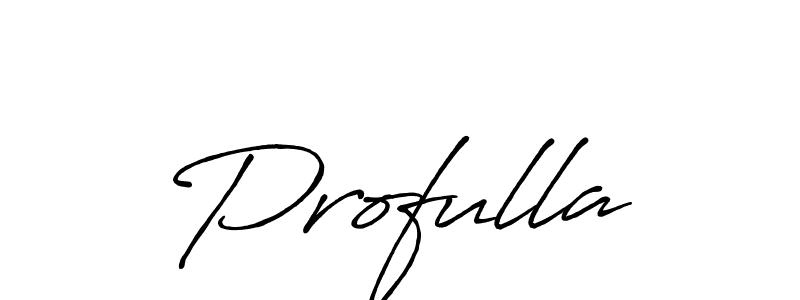 Create a beautiful signature design for name Profulla. With this signature (Antro_Vectra_Bolder) fonts, you can make a handwritten signature for free. Profulla signature style 7 images and pictures png